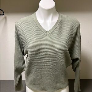Premise Olive Ribbed Knit Top